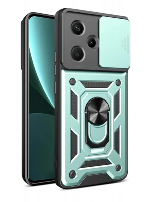 Newface Xiaomi Redmi Note 13 Pro Plus Kılıf Pars Lens Yüzüklü Silikon - Yeşil