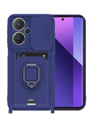 Newface Xiaomi Redmi Note 13 Pro Plus Kılıf Zuma Kartvizitli Yüzüklü Silikon - Lacivert