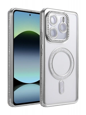 Newface Xiaomi Redmi Note 14 4G Joke Simli Magneticsafe Kılıf - Gümüş