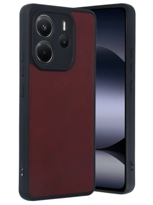 Newface Xiaomi Redmi Note 14 4G Kılıf Aras Deri Kapak - Bordo