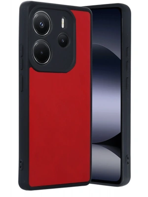 Newface Xiaomi Redmi Note 14 4G Kılıf Aras Deri Kapak - Kırmızı