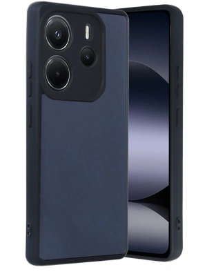 Newface Xiaomi Redmi Note 14 4G Kılıf Aras Deri Kapak - Lacivert