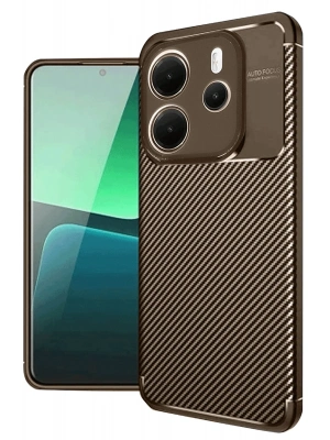 Newface Xiaomi Redmi Note 14 4G Kılıf Auto Focus Karbon Kapak - Kahverengi