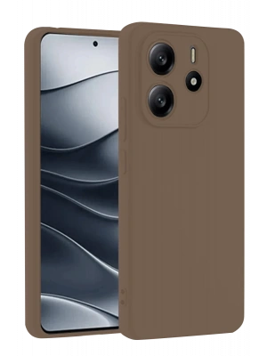 Newface Xiaomi Redmi Note 14 4G Kılıf First Silikon - Kahverengi