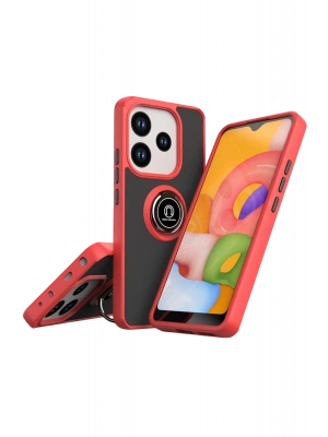 Newface Xiaomi Redmi Note 14 4G Montreal Yüzüklü Silikon Kapak - Kırmızı