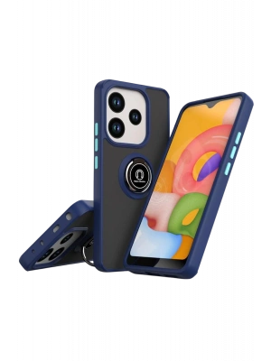 Newface Xiaomi Redmi Note 14 4G Montreal Yüzüklü Silikon Kapak - Lacivert