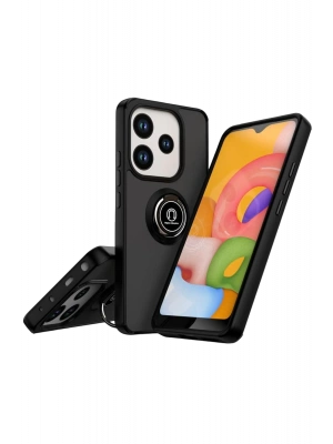 Newface Xiaomi Redmi Note 14 4G Montreal Yüzüklü Silikon Kapak - Siyah