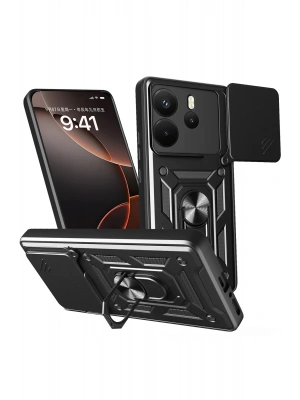 Newface Xiaomi Redmi Note 14 4G Pars Lens Yüzüklü Silikon - Siyah