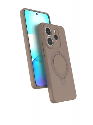 Newface Xiaomi Redmi Note 14 4G Regal Magsafe Standlı Kapak - Çöl Titanyum