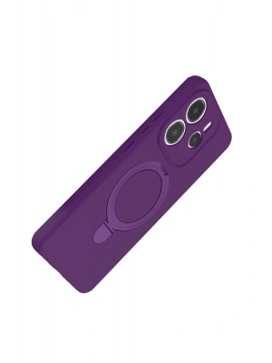 Newface Xiaomi Redmi Note 14 4G Regal Magsafe Standlı Kapak - Derin Mor