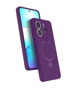 Newface Xiaomi Redmi Note 14 4G Regal Magsafe Standlı Kapak - Derin Mor