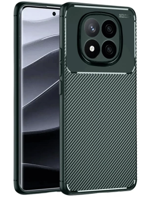 Newface Xiaomi Redmi Note 14 Pro 4G Kılıf Auto Focus Karbon Kapak - Koyu Yeşil