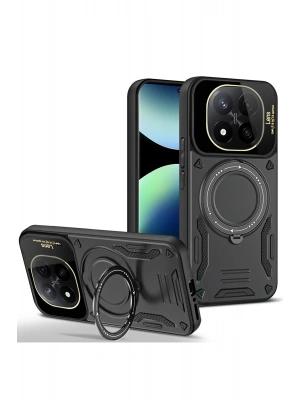 Newface Xiaomi Redmi Note 14 Pro 4G Kılıf Joy Lens Standlı Kapak - Siyah