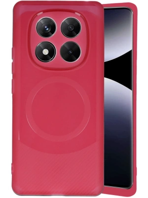 Newface Xiaomi Redmi Note 14 Pro 4G Kılıf Maya Karbon Kapak - Bordo