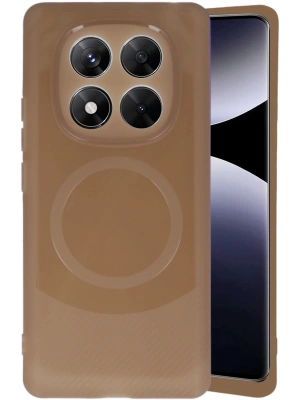 Newface Xiaomi Redmi Note 14 Pro 4G Kılıf Maya Karbon Kapak - Kahverengi