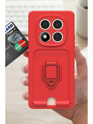 Newface Xiaomi Redmi Note 14 Pro 4G Kılıf Zuma Kartvizitli Yüzüklü Silikon - Lila