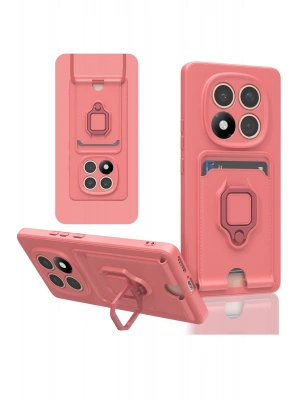 Newface Xiaomi Redmi Note 14 Pro 4G Kılıf Zuma Kartvizitli Yüzüklü Silikon - Pembe