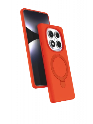 Newface Xiaomi Redmi Note 14 Pro 4G Regal Magsafe Standlı Kapak - Turuncu