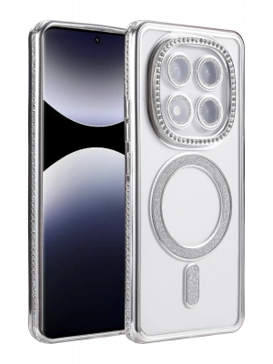 Newface Xiaomi Redmi Note 14 Pro 5G Joke Simli Magneticsafe Kılıf - Gümüş