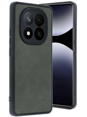 Newface Xiaomi Redmi Note 14 Pro 5G Kılıf Aras Deri Kapak - Koyu Yeşil