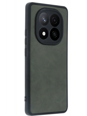 Newface Xiaomi Redmi Note 14 Pro 5G Kılıf Aras Deri Kapak - Koyu Yeşil