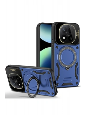 Newface Xiaomi Redmi Note 14 Pro 5G Kılıf Joy Lens Standlı Kapak - Lacivert