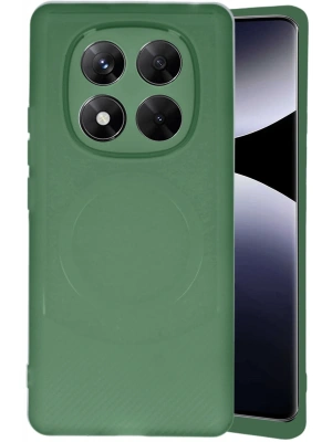 Newface Xiaomi Redmi Note 14 Pro 5G Kılıf Maya Karbon Kapak - Koyu Yeşil