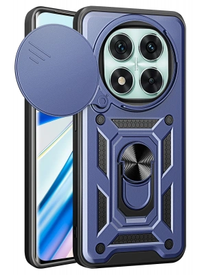 Newface Xiaomi Redmi Note 14 Pro 5G Kılıf Pars Lens Yüzüklü Silikon - Lacivert