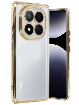 Newface Xiaomi Redmi Note 14 Pro 5G Kılıf Razer Lensli Silikon - Gold