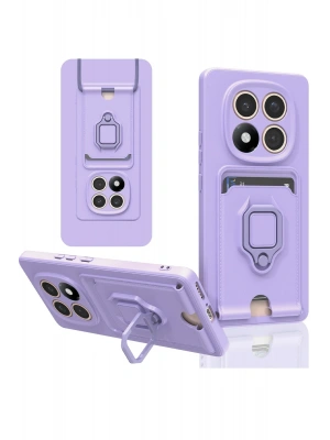 Newface Xiaomi Redmi Note 14 Pro 5G Kılıf Zuma Kartvizitli Yüzüklü Silikon - Lila