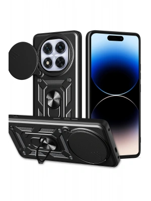 Newface Xiaomi Redmi Note 14 Pro Plus Kılıf Pars Lens Yüzüklü Silikon - Siyah