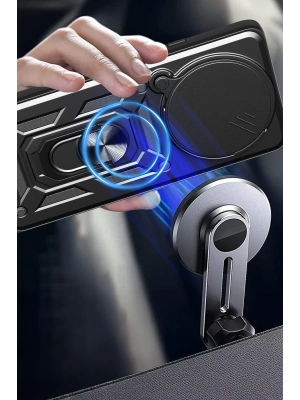 Newface Xiaomi Redmi Note 14 Pro Plus Kılıf Pars Lens Yüzüklü Silikon - Yeşil