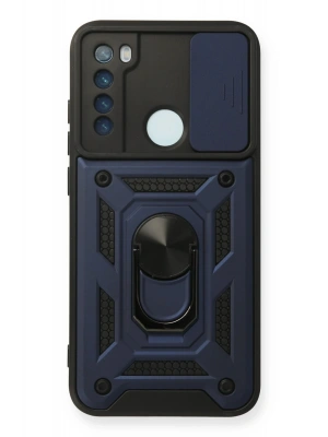 Newface Xiaomi Redmi Note 8 Kılıf Pars Lens Yüzüklü Silikon - Lacivert