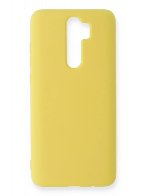Newface Xiaomi Redmi Note 8 Pro Kılıf Nano içi Kadife Silikon - Sarı
