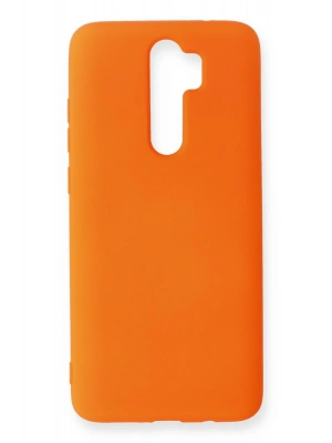Newface Xiaomi Redmi Note 8 Pro Kılıf Nano içi Kadife Silikon - Turuncu