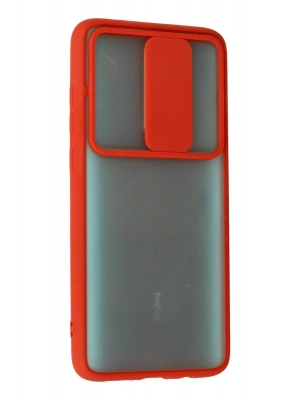 Newface Xiaomi Redmi Note 8 Pro Kılıf Palm Buzlu Kamera Sürgülü Silikon - Kırmızı