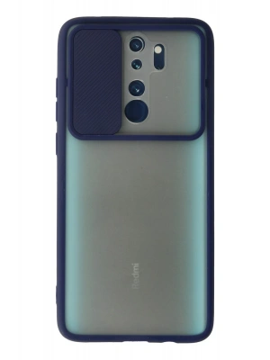 Newface Xiaomi Redmi Note 8 Pro Kılıf Palm Buzlu Kamera Sürgülü Silikon - Lacivert