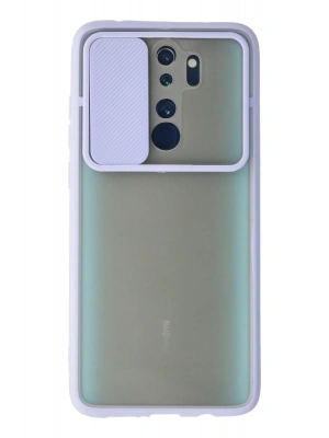 Newface Xiaomi Redmi Note 8 Pro Kılıf Palm Buzlu Kamera Sürgülü Silikon - Lila