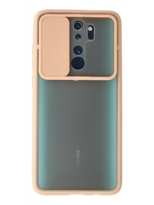 Newface Xiaomi Redmi Note 8 Pro Kılıf Palm Buzlu Kamera Sürgülü Silikon - Pembe