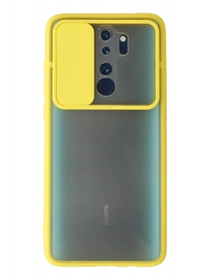Newface Xiaomi Redmi Note 8 Pro Kılıf Palm Buzlu Kamera Sürgülü Silikon - Sarı