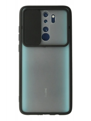 Newface Xiaomi Redmi Note 8 Pro Kılıf Palm Buzlu Kamera Sürgülü Silikon - Siyah