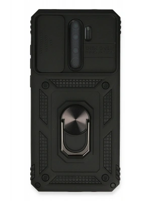 Newface Xiaomi Redmi Note 8 Pro Kılıf Pars Lens Yüzüklü Silikon - Siyah