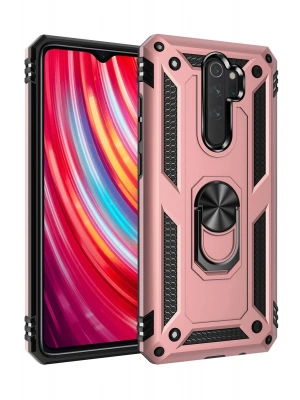 Newface Xiaomi Redmi Note 8 Pro Kılıf Sofya Yüzüklü Silikon Kapak - Rose