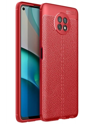 Newface Xiaomi Redmi Note 9 5G Kılıf Auto Focus Kapak - Kırmızı