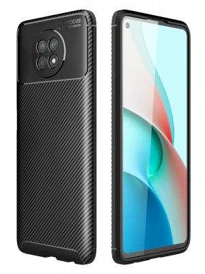 Newface Xiaomi Redmi Note 9 5G Kılıf Auto Focus Karbon Kapak - Siyah