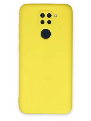 Newface Xiaomi Redmi Note 9 Kılıf Nano içi Kadife Silikon - Sarı
