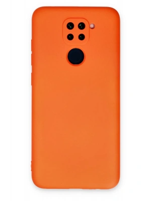 Newface Xiaomi Redmi Note 9 Kılıf Nano içi Kadife Silikon - Turuncu
