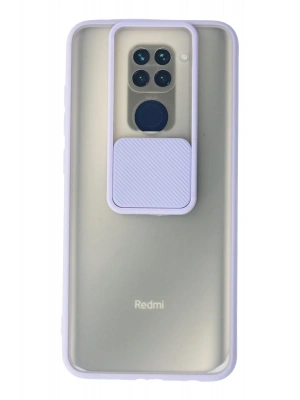 Newface Xiaomi Redmi Note 9 Kılıf Palm Buzlu Kamera Sürgülü Silikon - Lila