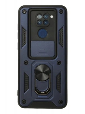 Newface Xiaomi Redmi Note 9 Kılıf Pars Lens Yüzüklü Silikon - Lacivert