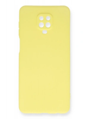 Newface Xiaomi Redmi Note 9 Pro Kılıf Nano içi Kadife Silikon - Sarı